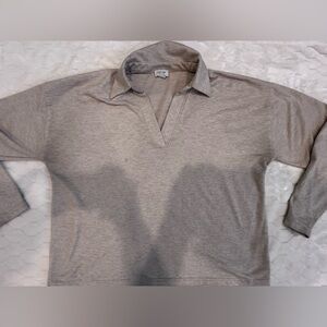 J. Crew Light Brown Tan Collared Polo Long Sleeve Top